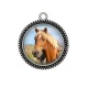 Pendentif Cabochon Argent - cheval