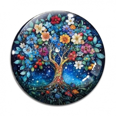 Cabochon Verre - arbre de vie