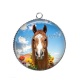 Pendentif Cabochon Argent - cheval