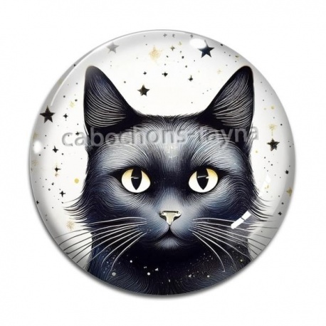 Cabochon Verre - chat