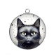 Pendentif Cabochon Argent - chat