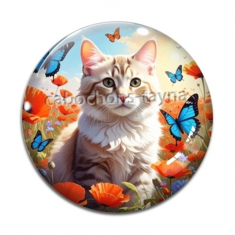 Cabochon Verre - chat