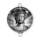 Connecteur Cabochon Argent - bouddha méditation