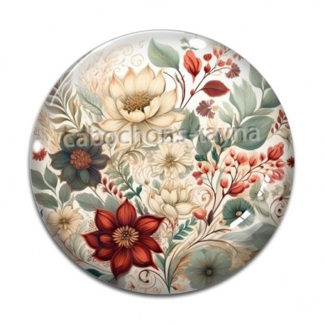 Cabochon Verre - fleur