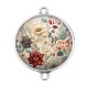 Connecteur Cabochon Argent - fleur