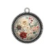 Pendentif Cabochon Argent - fleur