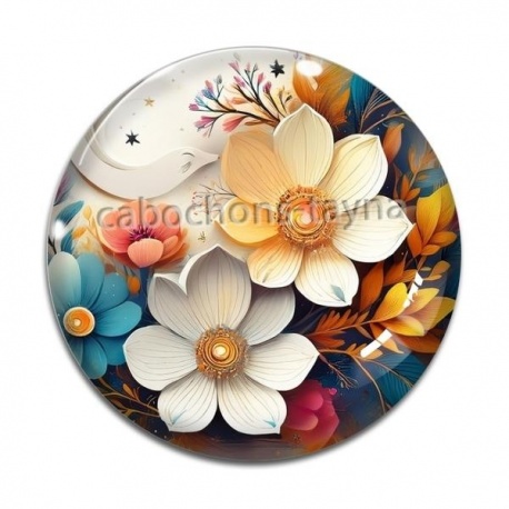 Cabochon Verre - fleur