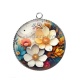 Pendentif Cabochon Argent - fleur