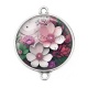 Connecteur Cabochon Argent - fleur