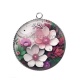Pendentif Cabochon Argent - fleur