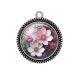 Pendentif Cabochon Argent - fleur