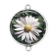 Connecteur Cabochon Argent - fleur
