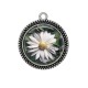 Pendentif Cabochon Argent - fleur