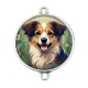 Connecteur Cabochon Argent - chien
