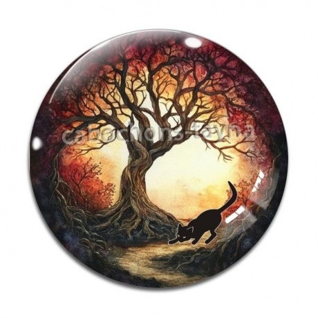 Cabochon Verre - arbre de vie