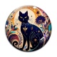 Cabochon Verre - chat noir