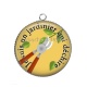 Pendentif Cabochon Argent - je suis un jardinier qui déchire