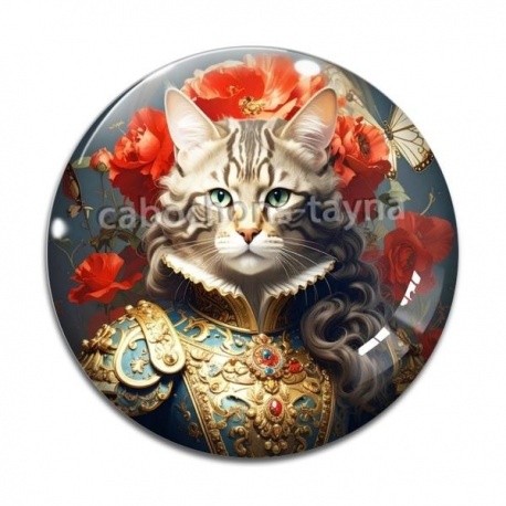 Cabochon Verre - chat