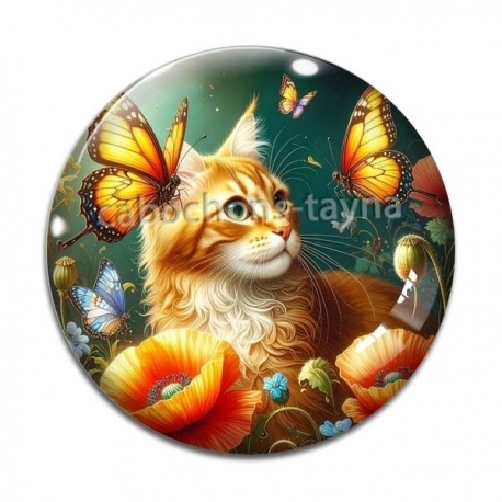 Cabochon Verre - chat