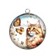 Pendentif Cabochon Argent - chat