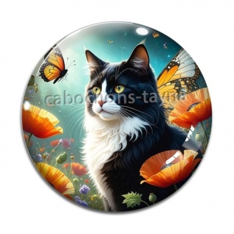 Cabochon Verre - chat