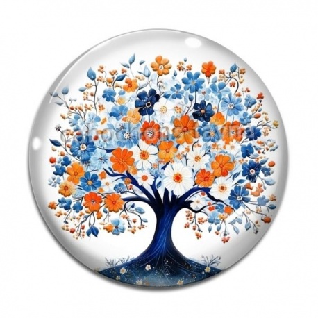 Cabochon Verre - arbre de vie