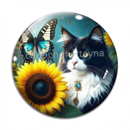 Cabochon Verre - chat