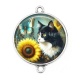 Connecteur Cabochon Argent - chat