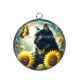 Pendentif Cabochon Argent - chat