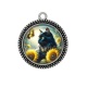 Pendentif Cabochon Argent - chat