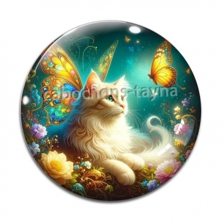 Cabochon Verre - chat