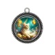 Pendentif Cabochon Argent - chat