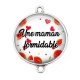 Connecteur Cabochon Argent - une maman formidable