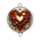 Connecteur Cabochon Argent - coeur