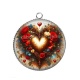 Pendentif Cabochon Argent - coeur