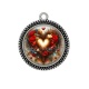 Pendentif Cabochon Argent - coeur