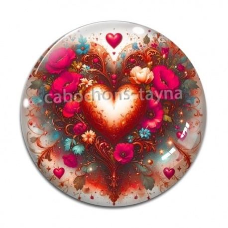 Cabochon Verre - coeur
