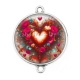 Connecteur Cabochon Argent - coeur