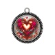 Pendentif Cabochon Argent - coeur