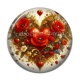Cabochon Résine - coeur coquelicot