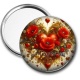 Miroir de poche - coeur coquelicot