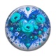 Cabochon Résine - coeur coquelicot