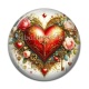 Cabochon Résine - coeur avec rose