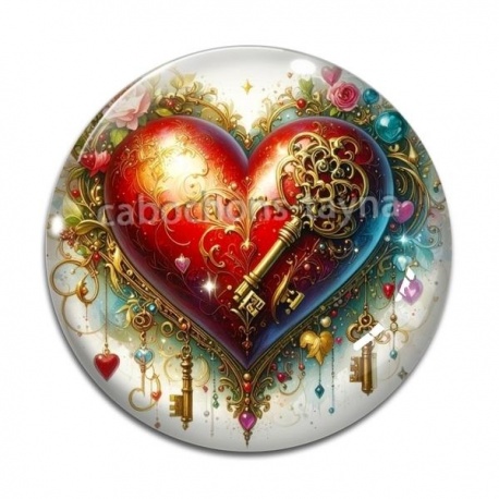 Cabochon Verre - coeur