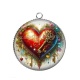 Pendentif Cabochon Argent - coeur