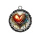 Pendentif Cabochon Argent - coeur