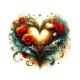 coeur coquelicot