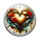 Cabochon Résine - coeur coquelicot