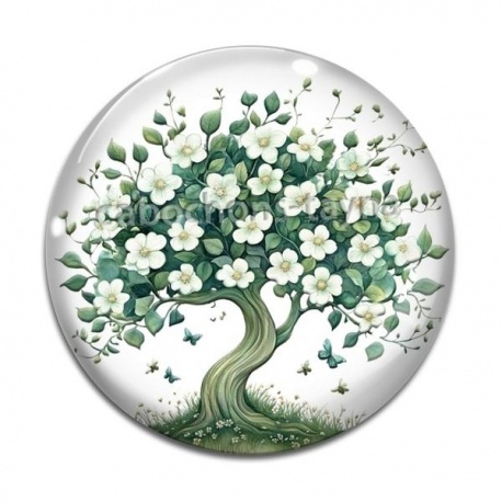 Cabochon Verre - arbre de vie