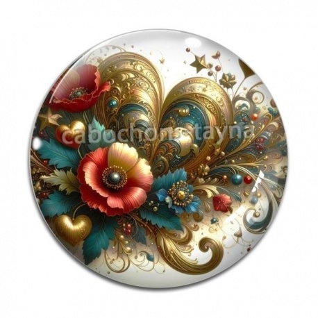 Cabochon Verre - coeur